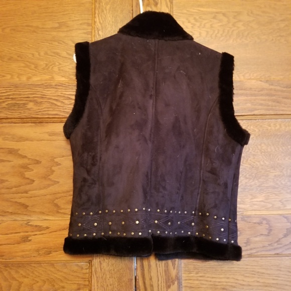 LH Sport Women's Black Faux Lined Suede Vest - Picture 3 of 4